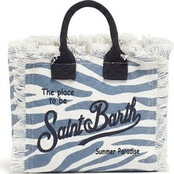 Mc2 Saint Barth Vanity Υφασμάτινη Τσάντα Θαλάσσης Ώμου Λευκή VAMI001-02682L