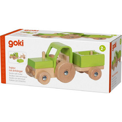 Goki Ξύλινο Τρακτέρ με Καρότσα