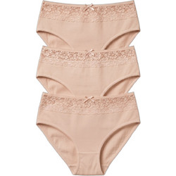 Namaldi Βαμβακερά Γυναικεία Slip με Δαντέλα Μπεζ 3Pack 239