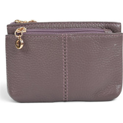 Passaggio Leather Μικρό Δερμάτινο Γυναικείο Πορτοφόλι με Φερμουάρ Μωβ 9351-PG-21