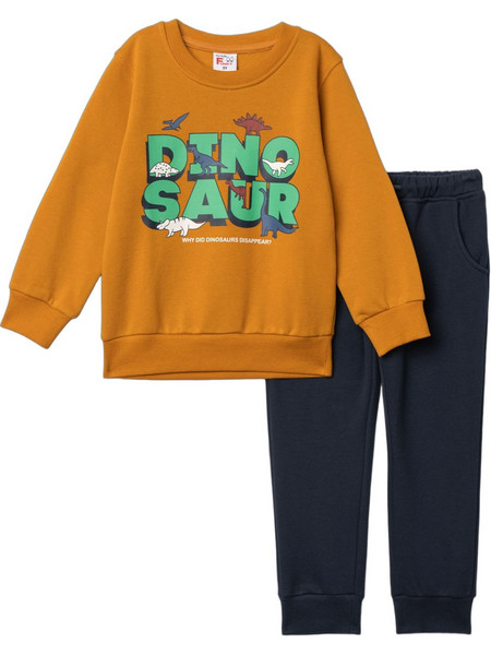 Funky DinoSaur Παιδικό Σετ Φόρμας Πορτοκαλί Μαύρο 227-317111-2