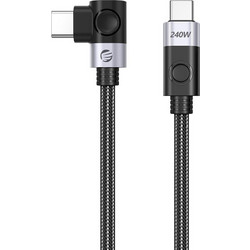 Orico CW240 Braided Angle 90° USB-C to USB-C 240W 1.5m Black ORICO-CW240-15-BK-BP
