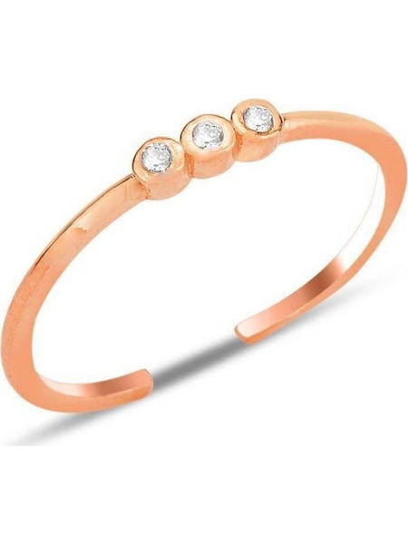 Heliophilia Silver Γυναικείο Δαχτυλίδι Σειρέ Μισόβερο από Ασήμι Ροζ Χρυσό 132SDE5453