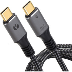 Vcom CU521M-2m Braided USB-C to USB-C 240W 2m Black