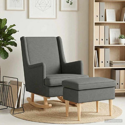 vidaXL Μπερζέρα με Υποπόδιο Ανθρακί 3418853