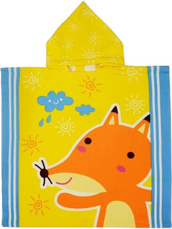 QueenMother Παιδικό Πόντσο Θαλάσσης Microfiber Κίτρινο 59x59cm PNC13