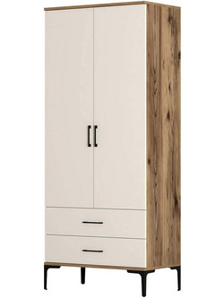 Hanah Home Δίφυλλη Ντουλάπα Ρούχων Kumsal Μπεζ 80x47.5x201.4cm 845HCT5416
