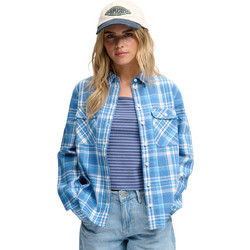 Superdry Μακρυμάνικο Γυναικείο Πουκάμισο Βαμβακερό Καρό Γαλάζιο W4010596A-L9W