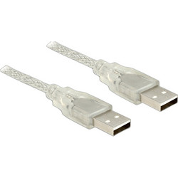 DeLOCK 83886 Καλώδιο Braided USB-A Male 2.0 to USB-A Male 0.5m Transparent