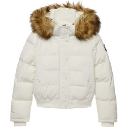 Superdry Γυναικείο Μπουφάν Χειμωνιάτικο Puffer Μακρύ Λευκό W5011785A-71D