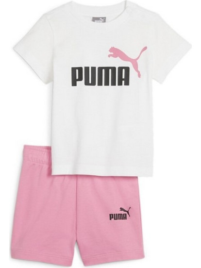 Puma Minicats Βρεφικό Σετ για Κορίτσι Καλοκαιρινό Λευκό Ροζ 845839-28