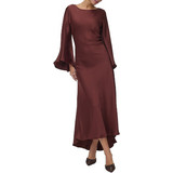 Vero Moda Midi Φόρεμα για Γάμο / Βάπτιση Σατέν Καφέ 10348524