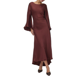 Vero Moda Midi Φόρεμα για Γάμο / Βάπτιση Σατέν Καφέ 10348524