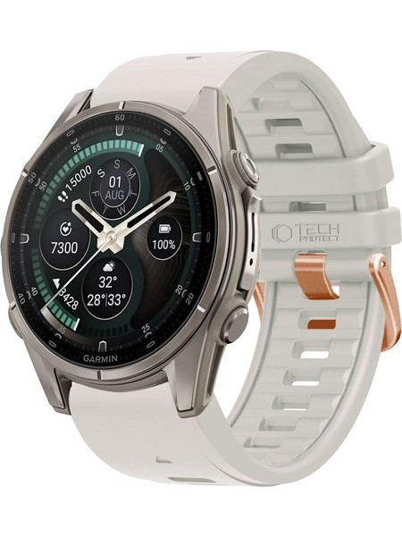Tech-Protect Silicone Λουράκι Σιλικόνης Fog Grey (Garmin Fenix 5S / 5S Plus / 6S / 6S Pro / 7S / 7S Pro / 8 43mm)