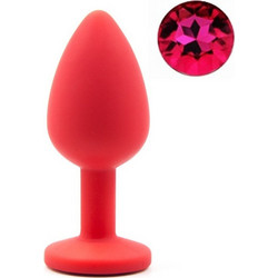 Guilty Toys Small Πρωκτική Σφήνα Diamond Plug 7cm Κόκκινη Ροζ