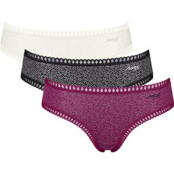 Sloggi Go Crush Βαμβακερά Γυναικεία Slip με Δαντέλα 3Pack 10219671-M014