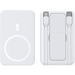 Sunix Wireless Magsafe Power Bank 10000mAh 22.5W με Ενσωματωμένα Καλώδια USB-C & Lightning White 70041363