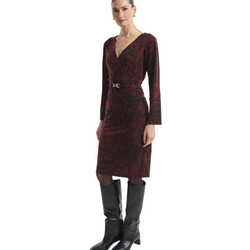 Fibes Fashion Mini Βραδινό Φόρεμα Πλεκτό Μπορντό 05-9732N