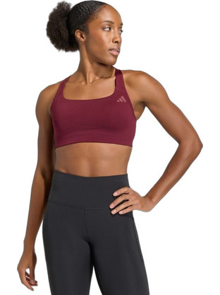 Adidas Optime Workout Αθλητικό Μπουστάκι με Μέτρια Στήριξη Μπορντό KG6433
