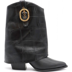 Kurt Geiger Γυναικεία Μποτάκια Cowgirl Μαύρα με Χοντρό Χαμηλό Τακούνι 4993800419