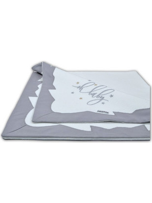 Ninetta Bebe 501 Oh Baby Πάνα Αγκαλιάς Πικέ Λευκή Γκρι 90x90cm