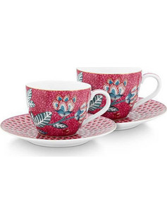 Pip Studio Σετ Φλιτζάνια Espresso Πορσελάνης Ροζ 120ml 2τμχ 51004146