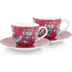 Pip Studio Σετ Φλιτζάνια Espresso Πορσελάνης Ροζ 120ml 2τμχ 51004146