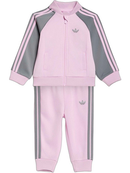 Adidas Βρεφικό Σετ Φόρμας Χειμωνιάτικο Ροζ Γκρι KH0849