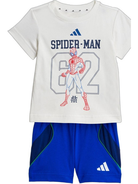 Adidas Marvel Spider-Man Βρεφικό Σετ Καλοκαιρινό Λευκό Royal Blue KS3963
