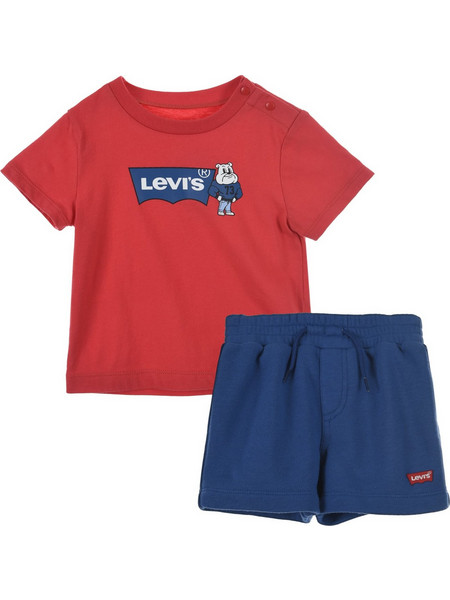 Levi's Βρεφικό Σετ για Αγόρι Καλοκαιρινό Κόκκινο Navy Μπλε 6EH787-R7Q