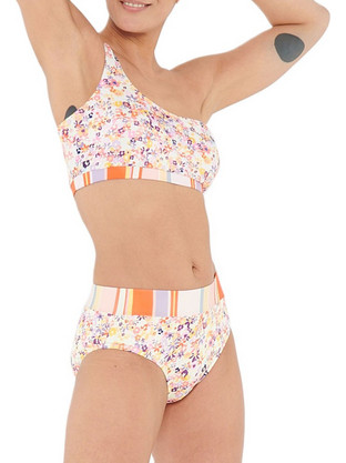 Femi Stories Bikini Set με Έναν Ώμο Floral Πολύχρωμο 057346