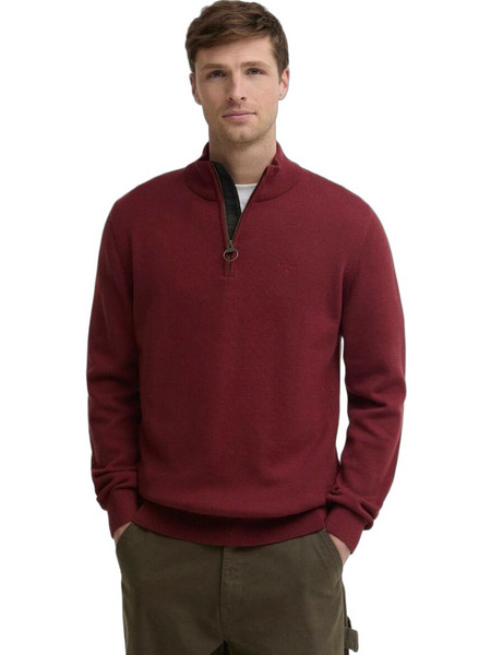 Barbour Ανδρικό Πουλόβερ με Φερμουάρ Κόκκινο MKN1074BR57