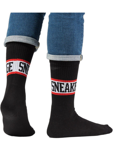 Sneaker Cage Sneaker Ανδρικές Κάλτσες Ψηλές με Σχέδια Μαύρες 219USK-110