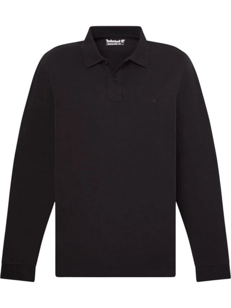 Timberland Ανδρική Μπλούζα Polo Μακρυμάνικη Μαύρη TBC0YHDG001