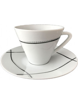 Galifas Σετ Φλιτζάνια Espresso & Ελληνικού Καφέ Πορσελάνης Λευκά Μαύρα 90ml 6τμχ GC08122-2