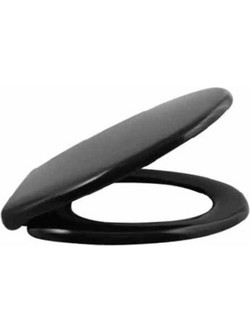 Καπάκι Λεκάνης Οβάλ Πλαστικό Soft Close Μαύρο 45.5x37.2cm 03679.001