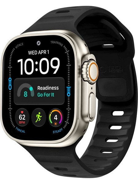 Tech-Protect Silicone Λουράκι Σιλικόνης Black (Apple Watch 44 / 45 / 46 / 49mm)