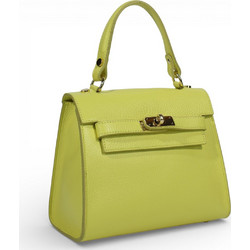 Passaggio Leather Γυναικεία Τσάντα Χειρός Δερμάτινη Lime 5726-KR-33