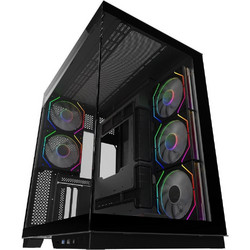 Aqirys Janus Black Gaming Midi Tower Κουτί Υπολογιστή RGB με Πλαϊνό Παράθυρο