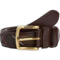 Barbour Girvan Tartan Leather Belt Ανδρική Ζώνη Καφέ MAC0491TN11