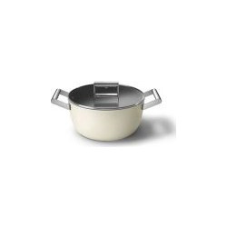 Smeg 50's Style Κατσαρόλα Αλουμινίου Κεραμική 24cm 5.4lt CSF2412CRM