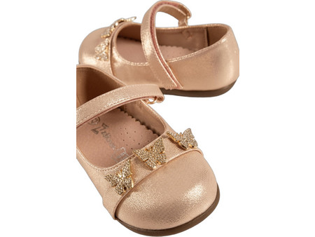 Zak Shoes Παιδικές Μπαλαρίνες Δερμάτινες με Σκρατς Χρυσές SD12325