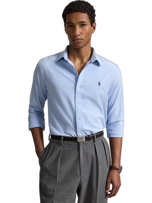 Polo Ralph Lauren Ανδρικό Πουκάμισο Βαμβακερό Μακρυμάνικο Κανονική Γραμμή Γαλάζιο 710B26145-004