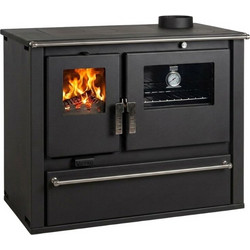 Verso CS Plus Steel Black Right Ξυλόσομπα με Φούρνο 7.7kW