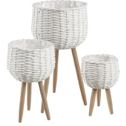 Bizzotto Σετ Κασπώ Δαπέδου με Πόδια Λευκά 30x58cm 3τμχ 0502510