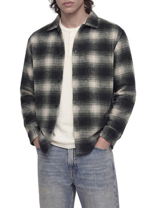 Jack & Jones Ανδρικό Πουκάμισο Κοτλέ Μακρυμάνικο Κανονική Γραμμή Ανθρακί 12300017
