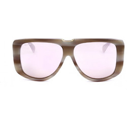Max Mara MM0075 60G Ανδρικά Γυαλιά Ηλίου Aviator Κοκάλινα Καφέ με Ροζ Φακό