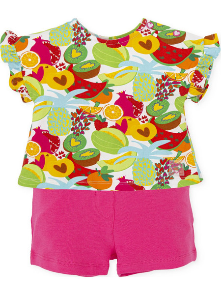 Agatha Ruiz De La Prada Βρεφικό Σετ για Κορίτσι Καλοκαιρινό Lime Φούξια 8103S24-XYZ