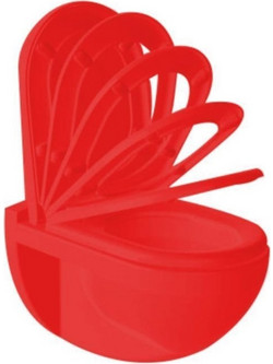 Stewe Home Καπάκι Λεκάνης Οβάλ Πλαστικό Soft Close Κόκκινο 43x36cm STE-015343-P15343