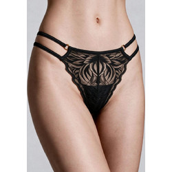 Milena By Paris Γυναικείο Sexy String με Δαντέλα Μαύρο 6990